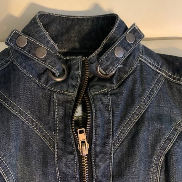Dollhouse Crop Distressed Jean Jacket - Excellent Condition - Picture 2 of 10